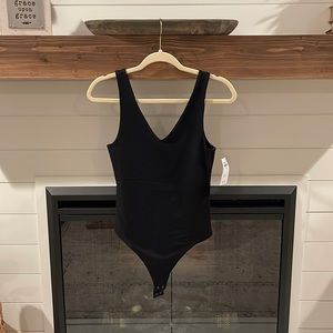 Abercrombie & Fitch Double-Layered Seamless Fabric V-Neck Bodysuit